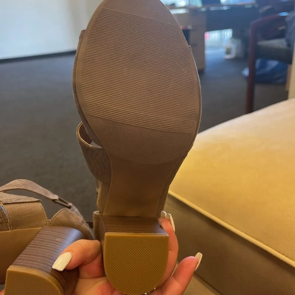 Torrid Brown Strappy Block Heel Sandals sz 7.5W EUC - Picture 6 of 6